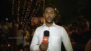 News 1st reporters verbally abused at a peaceful candle lit vigil organized by the UNP youngsters