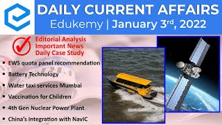 Daily Current Affairs For UPSC CSE | Edukemy | 3rd January