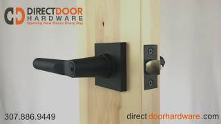 Emtek Hanover Keyed Entry Lever with Square Rosette in Flat Black