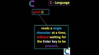 #getch in c🔥 💥 #c language tutorial💫 ✨ ☄#c language basics🌺 🌻🌹#shorts#2023 #learn #basicc