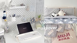 room makeover 🧸🖥 new desk setup, pinterest inspired , ikea & muji haul, simple a