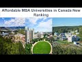 AFFORDABLE MBA UNIVERSITIES IN CANADA NEW RANKING