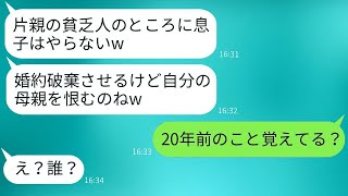 婚約者の母が片親の母を軽蔑し、婚約を解消させた。「貧乏な家庭の息子なんて受け入れない」→母が衝撃の過去を話し始め、義母が驚愕する。