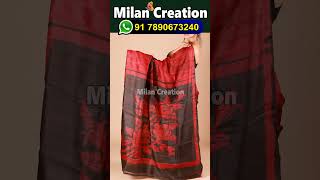 PURE SILK SAREE /PURE TUSSAR SAREE //MILAN CREATION-917890673240