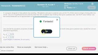 Math 14 8.2.30-T Identify the null hypothesis, alternative hypothesis, test statistic,