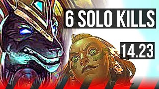 NASUS vs ILLAOI (TOP) | 3100+ games, 8/1/4, 6 solo kills, Godlike | KR Master | 14.23