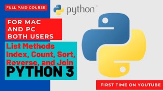 List Methods Index, Count, Sort, Reverse and Join Coding for Kids Python Learn Code 50 Awesome Games