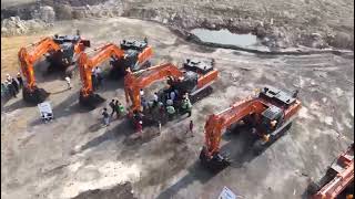 Hitachi machine❌ drone video 😱 new zx490H Excavator new Inaugration movie 🎥 #video #dronevideo #yt