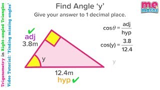 Finding Angles - Trigonometry in Right-angled Triangles - Tutorial / Revision (4/5)