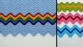 Wellenmuster häkeln - how to crochet wave stitch