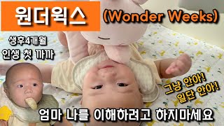 [육아브이로그](ENG)생후4개월 진상덕에 첫과자 득템, 원더윅스 시작, 하루종일보채고 난리난리생난리,거기에 열감기까지