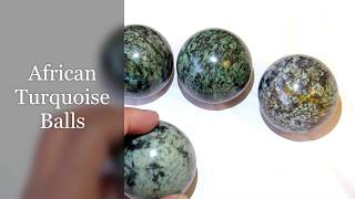 Rare African Turquoise Balls - Satin Crystals