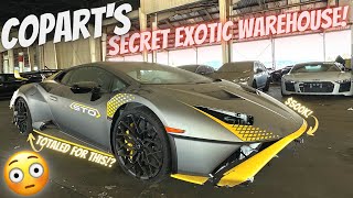 Copart's SECRET Supercar Warehouse Is TOTALED Exotic Car HEAVEN!!
