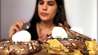 ASMR | COOKIE PIE & NUTELLA OREO WAFFLE