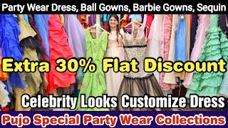 Party Wear Gowns, Ball Gowns, Barbie Gowns, Sequin Dress Wholesaler in Kolkata | Export Surplus