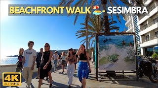 [4K] Walking Sesimbra's Beachfront Promenade Walking Tour October 2021 - Sesimbra Portugal