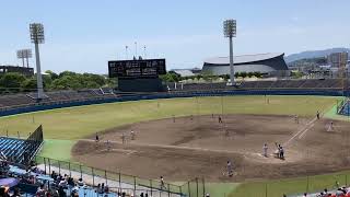 日大三島vs常葉大菊川～7回表常葉大菊川、岩崎選手のセンターへのヒットで2点返す(2023年春季静岡大会準決勝)