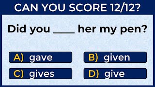 Mixed English Grammar Quiz: CAN YOU SCORE 12/12?  #challenge 2