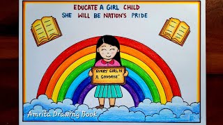 Save Girl Child Drawing | International Day of girl child drawing | Beti Bachao Beti Padhao Drawing