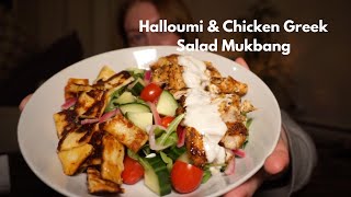 Healthy Mukbang | Goals \u0026 Predictions for 2025 | Halloumi \u0026 Chicken Greek Salad