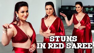 Alert! TISCA CHOPRA🔥 Turns Heads in Sizzling Red Saree