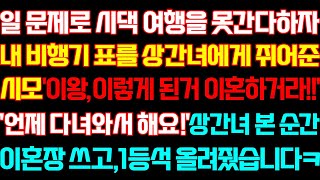 [반전 신청사연] 내 비행기 표를 상간녀에게 준 시모 그여자 본순간 이혼장 쓰고 1등석 올려주는데/실화사연/사연낭독/라디오드라마/신청사연 라디오/사이다썰