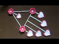 Beautiful wall hanging craft/Flower making with paper wall hanging/Paper flower wall decoration easy