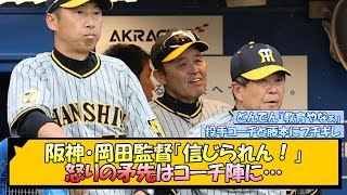 阪神・岡田監督「信じられん！」怒りの矛先はコーチ陣に…【なんJ/2ch/5ch/ネット 反応 まとめ/阪神タイガース/岡田監督】