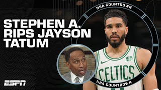 UNACCEPTABLE 🗣️ Stephen A. rips Jayson Tatum's playoff performances this season | NBA Countdown