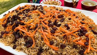 Afghani Kabuli Pulao Recipe - National Dish of Afghanistan |Simple Outdoor Cooking |Peshawari Chawal