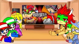 Super Mario Characters React To Bowser Vs Eggman || Death Battle || {Sea Gacha}