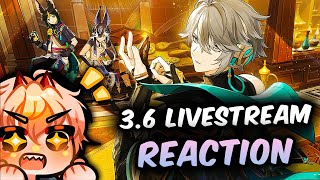 3.6 LIVESTREAM REACTION! (BAIZHU, KAVEH, NEW ARTIFACTS!?) | Genshin Impact