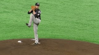 スロー映像)千葉ロッテ 涌井秀章 投球フォーム 2017.3.31