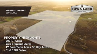 Wapello County, Iowa 200 +/- Acres Tillable, Pasture, and Hunting Land For Sale