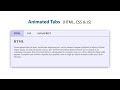 How To Create Animated Tabs Using HTML,CSS & JavaScript | Switchable Tabs With Animation