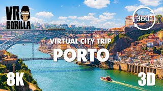 Porto, Portugal Guided Tour in 360 VR (short) - Virtual City Trip - 8K Stereoscopic 360 Video