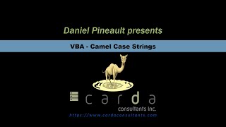 VBA - Camel Case Strings