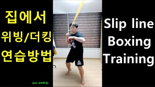 [bini JUN복싱] 집에서 더킹-위빙연습방법/쉐도우복싱 홈트레이닝!(Boxing Slip Line Training)