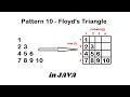 Pattern 10 - Java program to print Floyd's Triangle Pattern || Java Pattern Programs