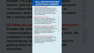 Call Center Interview Questions and Answers | Call Center Job Interview Questions and Answers