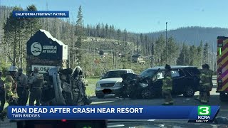 1 dead after Highway 50 crash at Sierra-At-Tahoe Resort sign