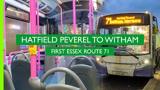 Hatfield Peverel to Witham | First Essex 71 | Realtime