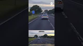 UK police pursuit ends with car flying over roundabout