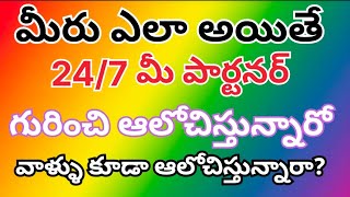 మీరు ఎలా ఐతే 24/7 మీ పార్టనర్ గురించి ఆలోచిస్తారో వాళ్ళు కూడా అలానే ఉన్నారా?|tarotreading in telugu