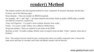 4 render Method, createElement Method and ReactDOM render Method in React JS Hindi