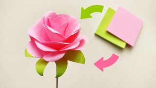 How to Make Paper Rose with Sticky Notes | DIY and Crafts