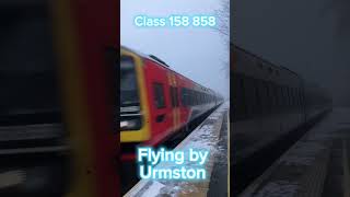 Class 158 858 flying by urmston #trainspot #trainspotting #train #railway #class158 #fy