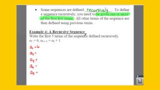 PC: 8.1 Notes: Example 4 - A Recursive Sequence