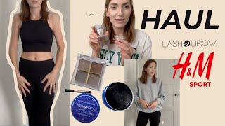 HAUL H\u0026M SPORT| LASH BROW MYDEŁKO I CIENIE DO BRWI RECENZJA 🛍️🛍️🛍️