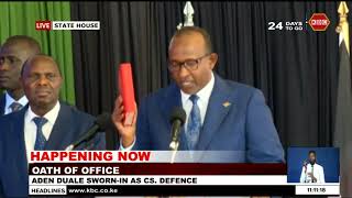 Hon. Aden Duale sworn-in as CS Defence.